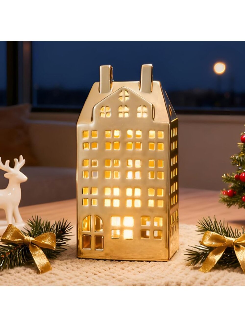 Light Up Christmas Village House Decor, Festive Holiday Decorations, Cozy Home